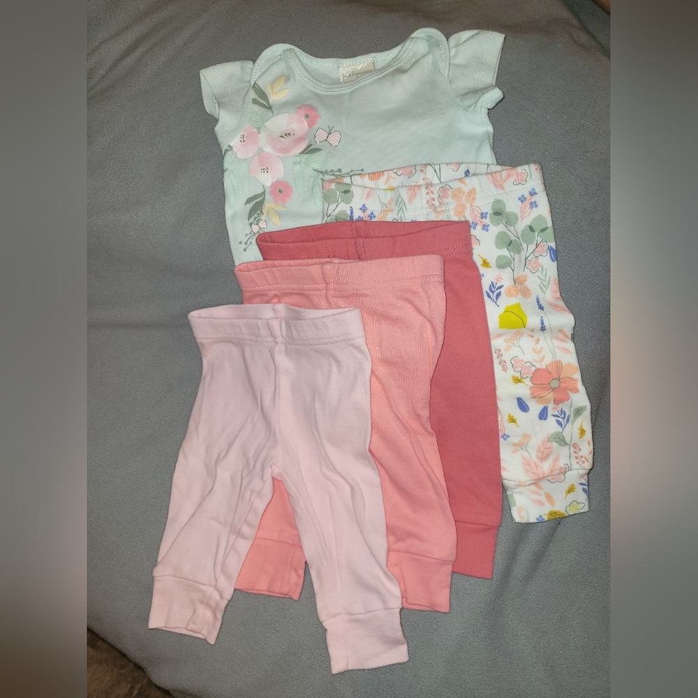 Floral Baby Girl Outfit Set with Pants